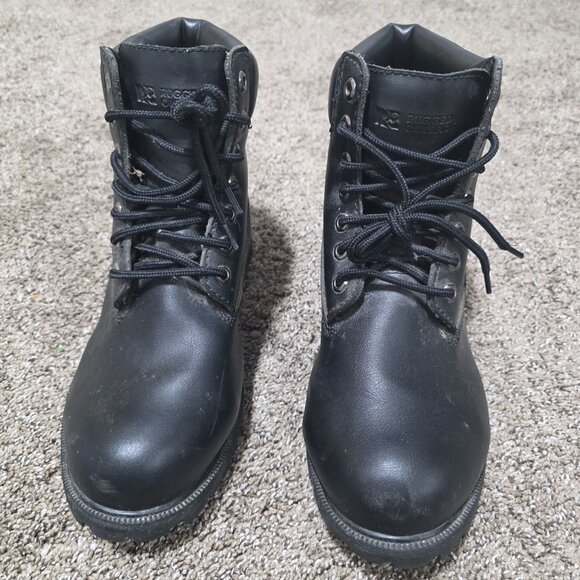Rugged Outback Men’s Waterproof Work/Hiking Boots 9.5W Black Lace-Up Lug Sole - Picture 1 of 12